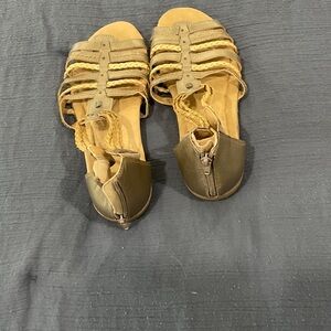 Earth Origins Women's Braided Sandals - Brown and Tan